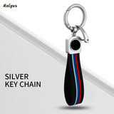 Business Metal PU Leather Car Keychain for Men or Women Key Ring Holder