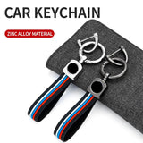 Business Metal PU Leather Car Keychain for Men or Women Key Ring Holder