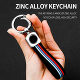 Business Metal PU Leather Car Keychain for Men or Women Key Ring Holder