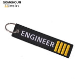 Embroidery Aviation Keychain Engineer Keyholder Ring Men Women