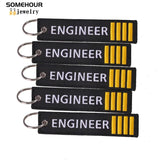 Embroidery Aviation Keychain Engineer Keyholder Ring Men Women
