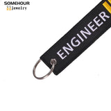 Embroidery Aviation Keychain Engineer Keyholder Ring Men Women