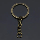 20pcs Antique Bronze Key Rings 60mm Long Key Chains Split Rings KeyChains