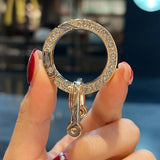 Rhinestone Leather Bow Car Keyring Keychain - Women Men Accessories