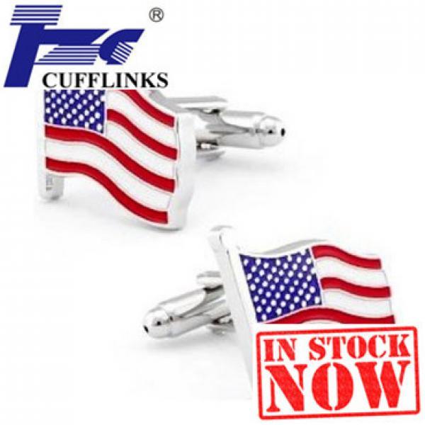 Flag Cufflink Cuff Link Set - 2 Pairs