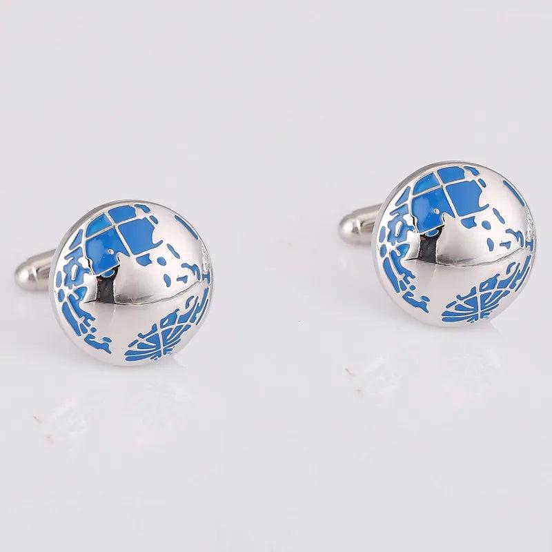 Classic Copper Men's Cufflinks Map Style Wedding Shirt Buttons