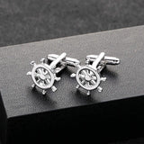 Copper & Silver Rudder Cufflinks for Men