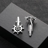Copper & Silver Rudder Cufflinks for Men