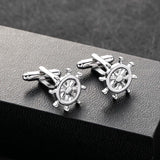 Copper & Silver Rudder Cufflinks for Men