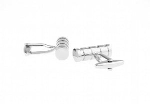 iGame Men Gift Metal Cuff Links Silver Cylinder Brass Material