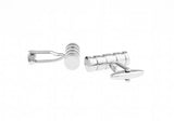 iGame Men Gift Metal Cuff Links Silver Cylinder Brass Material