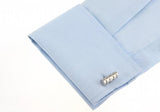 iGame Men Gift Metal Cuff Links Silver Cylinder Brass Material