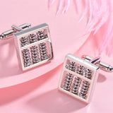 Abacus Cuff Links Silver Brass Functional Tool Suit Accessories