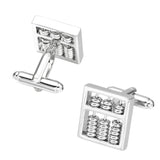 Abacus Cuff Links Silver Brass Functional Tool Suit Accessories