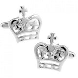 Silvery Crown Cufflink for Men's Cuff Buttons Cuff Links High Jewelry