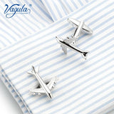 Silver Plated Plane Copper Men's Cufflink Wedding Cufflinks
