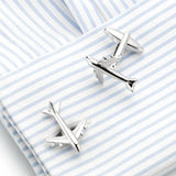 Silver Plated Plane Copper Men's Cufflink Wedding Cufflinks