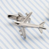 Silver Plated Plane Copper Men's Cufflink Wedding Cufflinks