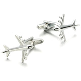 Silver Plated Plane Copper Men's Cufflink Wedding Cufflinks