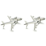 Silver Plated Plane Copper Men's Cufflink Wedding Cufflinks