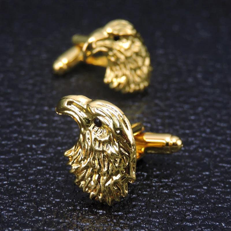 Golden bird head Cufflinks for Men, Novel Animal Shirt Cuff Links