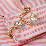 Rhinestone Chain Cufflinks Business Banquet Shirt Buttons Wedding Accessories