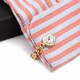 Rhinestone Chain Cufflinks Business Banquet Shirt Buttons Wedding Accessories
