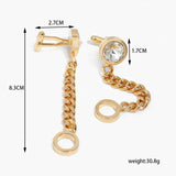 Rhinestone Chain Cufflinks Business Banquet Shirt Buttons Wedding Accessories