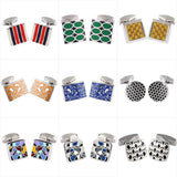 Men's Metal Clips for Clothes Red Navy Strip Cuff Links