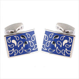 Men's Metal Clips for Clothes Red Navy Strip Cuff Links