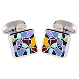 Men's Metal Clips for Clothes Red Navy Strip Cuff Links