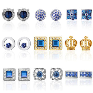 Crystal Crown Cufflinks for Men