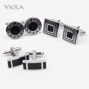 Vintage Metal Cufflinks Square Round Cuff-link Men Sleeve Button
