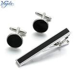 Bonito Stone Cufflinks Tie Clip 3Pcs Set Classic Clasp Necktie Tie Bar