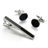 Bonito Stone Cufflinks Tie Clip 3Pcs Set Classic Clasp Necktie Tie Bar
