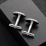 Zhijia Crystal Rhinestone Zircon Oval Cufflinks for Men Suit