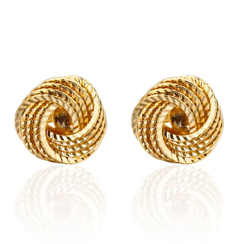 Golden Knot Cufflinks Buttons for Mens Wedding Business Shirt