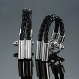 Brown Leather Cord Cufflinks for Men