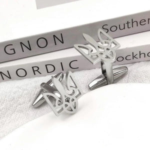Custom Ukraine Tryzub Stainless Steel Cufflinks for Men