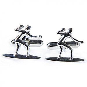 Silver Skiing Cufflinks Men Wholesale & Retail