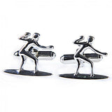 Silver Skiing Cufflinks Men Wholesale & Retail