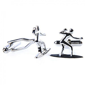 Silver Skiing Cufflinks Men Wholesale & Retail