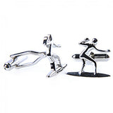 Silver Skiing Cufflinks Men Wholesale & Retail