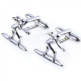 Silver Skiing Cufflinks Men Wholesale & Retail