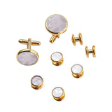 Sea Shell Copper Mens Cuff Link Studs Set French Style Cufflinks