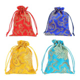 12 Pcs Chinese Style Embroidered Jewelry Pouches Gift Drawstring Bag