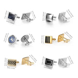Copper Cufflinks & Tie Clips Set for Men's Wedding Guests