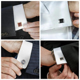 Copper Cufflinks & Tie Clips Set for Men's Wedding Guests