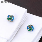 Lepton & Green Knots Cufflinks For Mens French Shirt Cuffs
