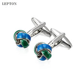 Lepton & Green Knots Cufflinks For Mens French Shirt Cuffs